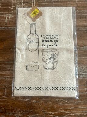 Mud Pie Cream Tequila Print Kitchen Towel